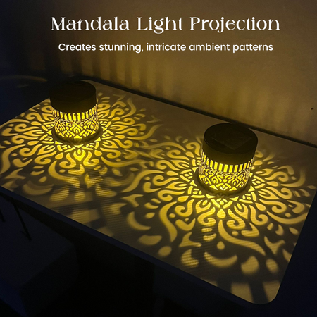 Solar Mandala Wall Light Projector – Enchanting Patterns for Your Outdoor Oasis 5
