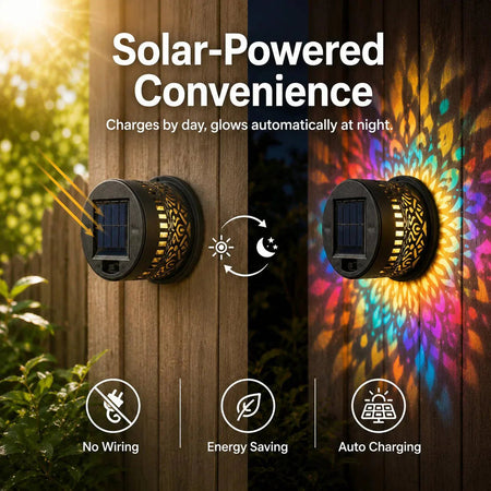 Solar Mandala Wall Light Projector – Enchanting Patterns for Your Outdoor Oasis 6