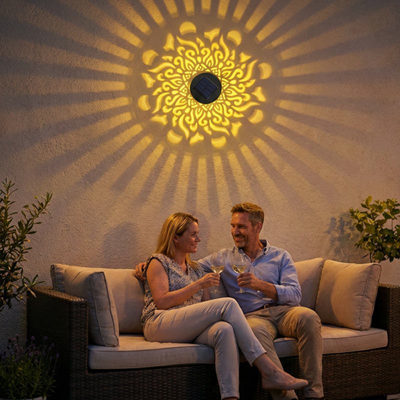 Solar Mandala Wall Light Projector – Enchanting Patterns for Your Outdoor Oasis 9