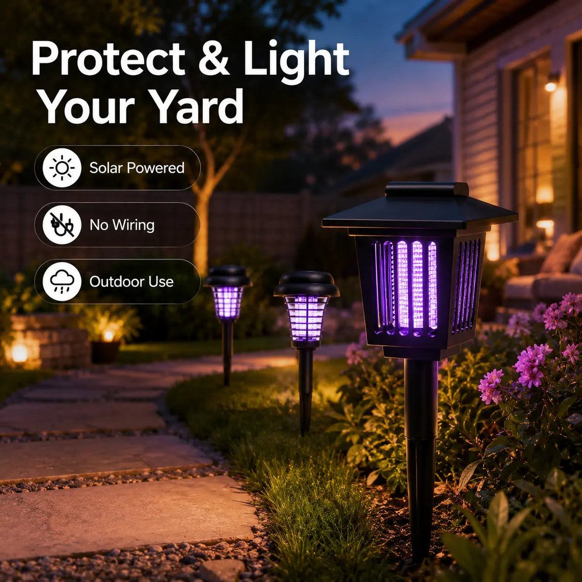 Solar Mosquito Zapper Light – Elegant Outdoor Insect Control 0