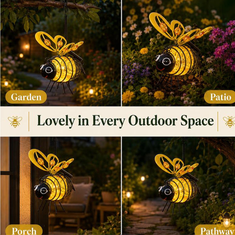 Solar Powered Hanging Bee Light – Whimsical Outdoor Illumination 3