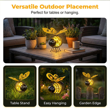 Solar Powered Hanging Bee Light – Whimsical Outdoor Illumination 6