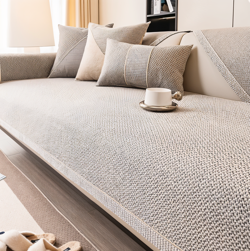 Solid Cotton Sofa Cover – Enhance Your Living Space with Elegance 0