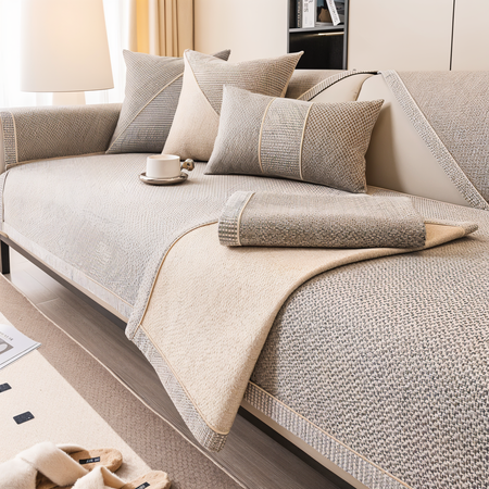 Solid Cotton Sofa Cover – Enhance Your Living Space with Elegance 2