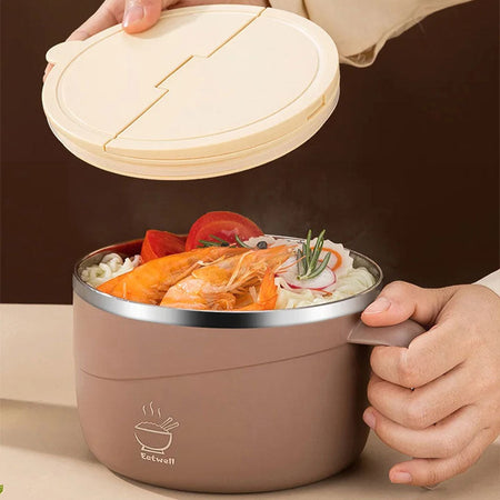 Stainless Steel Insulated Noodle Bowl – Perfect For Hot Meals On-The-Go 2