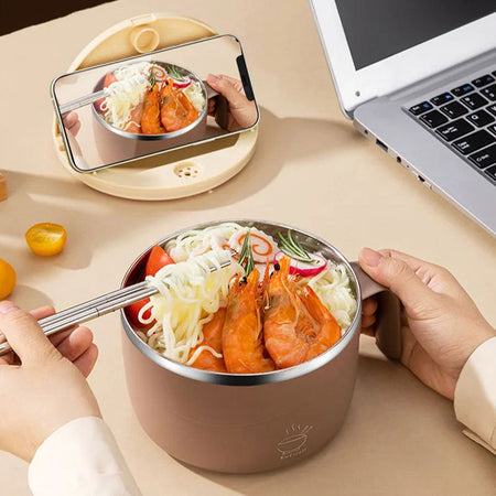 Stainless Steel Insulated Noodle Bowl – Perfect For Hot Meals On-The-Go 4
