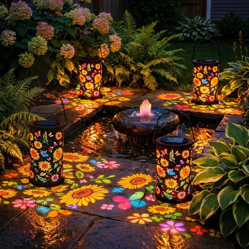 Sunflower Glow Outdoor Solar Lantern – Charming Floral Illumination for Gardens 1