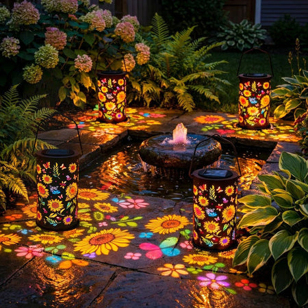 Sunflower Glow Outdoor Solar Lantern – Charming Floral Illumination for Gardens 1