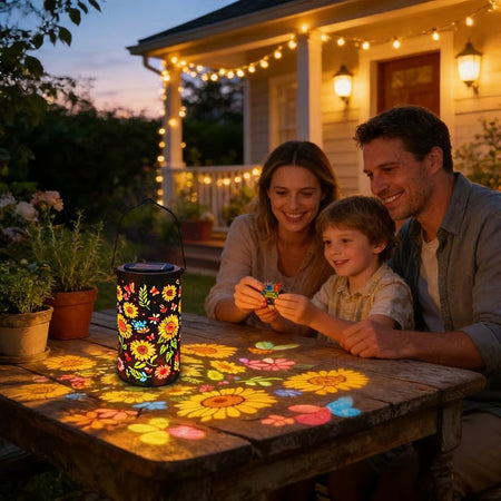 Sunflower Glow Outdoor Solar Lantern – Charming Floral Illumination for Gardens 2