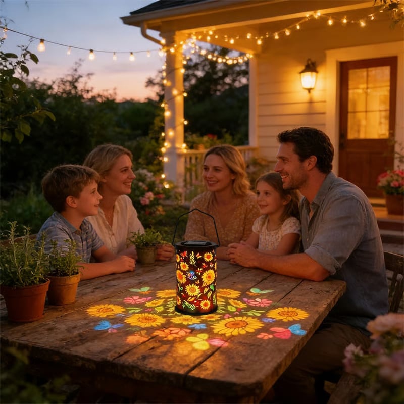 Sunflower Glow Outdoor Solar Lantern – Charming Floral Illumination for Gardens 3