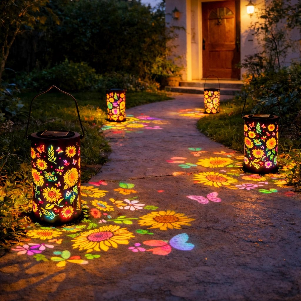 Sunflower Glow Outdoor Solar Lantern – Charming Floral Illumination for Gardens 5