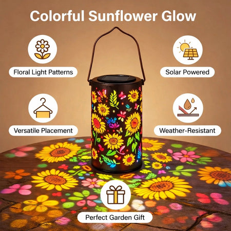 Sunflower Glow Outdoor Solar Lantern – Charming Floral Illumination for Gardens 7