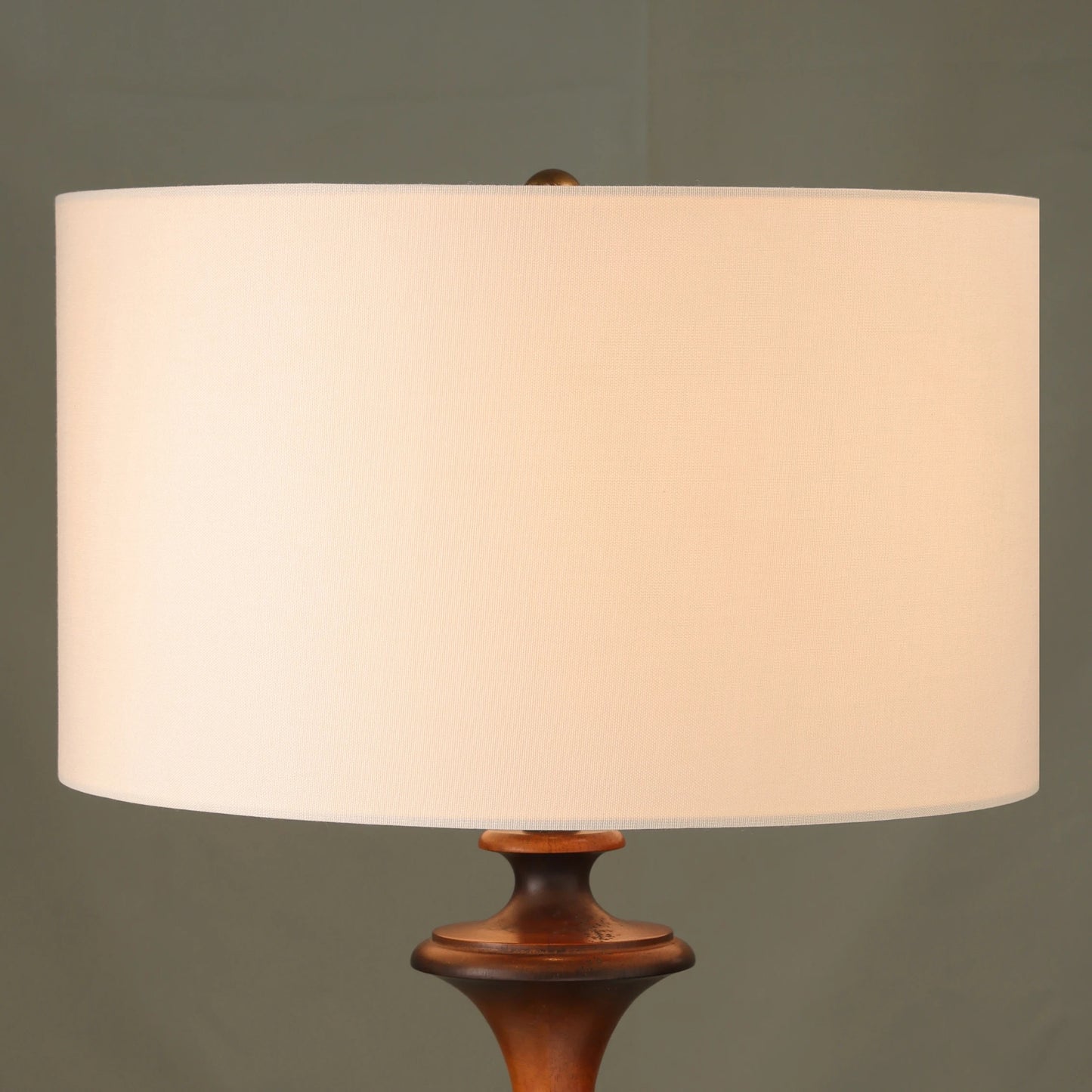 Table lamp with wooden base