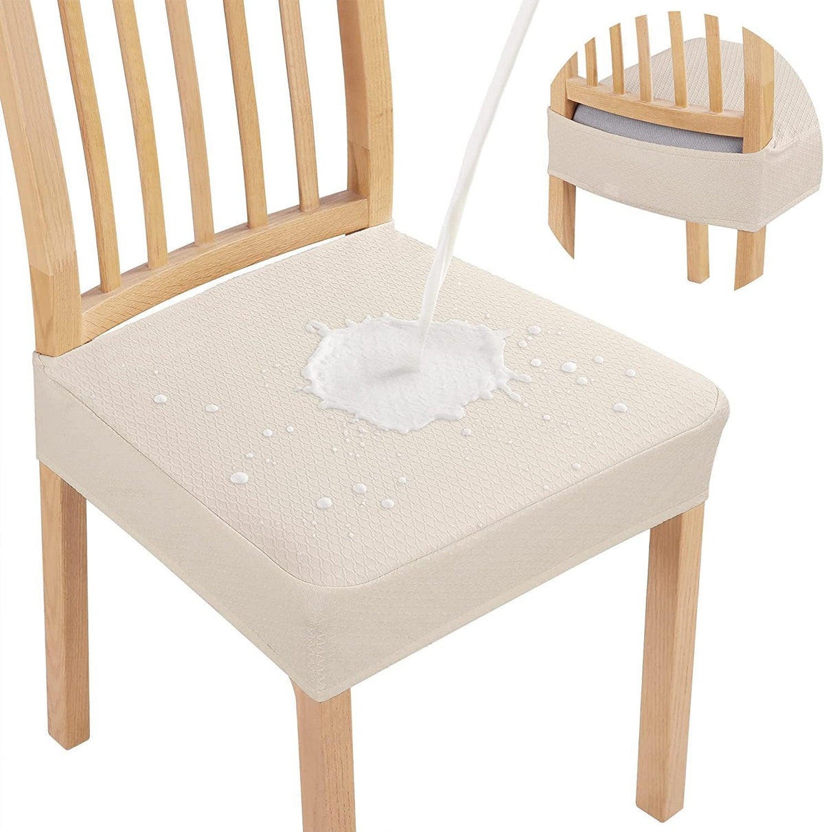Waterproof Jacquard Dining Chair Cushion Cover – Elegant Shield for Stylish Seating 0