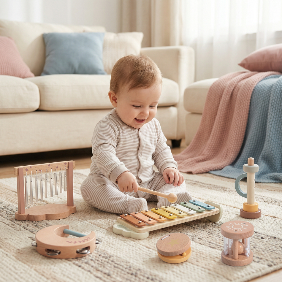 Wooden Sensory Instrument Set – Engaging Sound Exploration for Little Ones 0