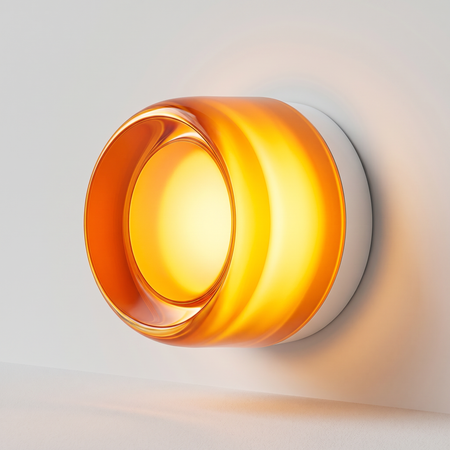 Acrylic wall lamp - amber jelly LED glow for cosy bedroom accent