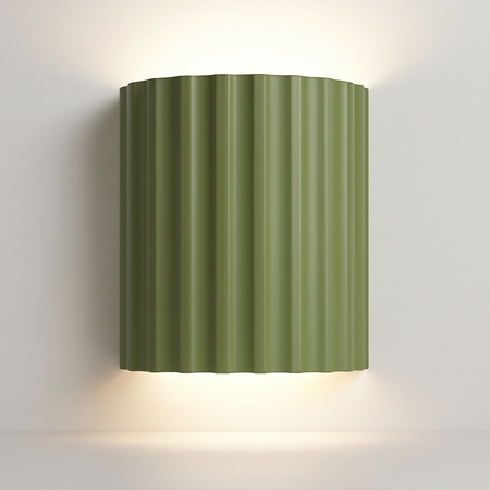 Resin wall sconce - pastel pleated up & down LED accent