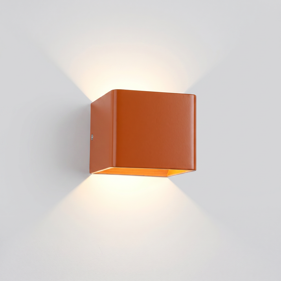 Mini cube wall sconce - up & down LED for hallway & bedside