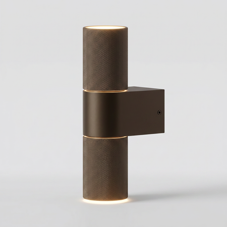 Knurled wall light - bi-directional GU10 bronze indoor & outdoor