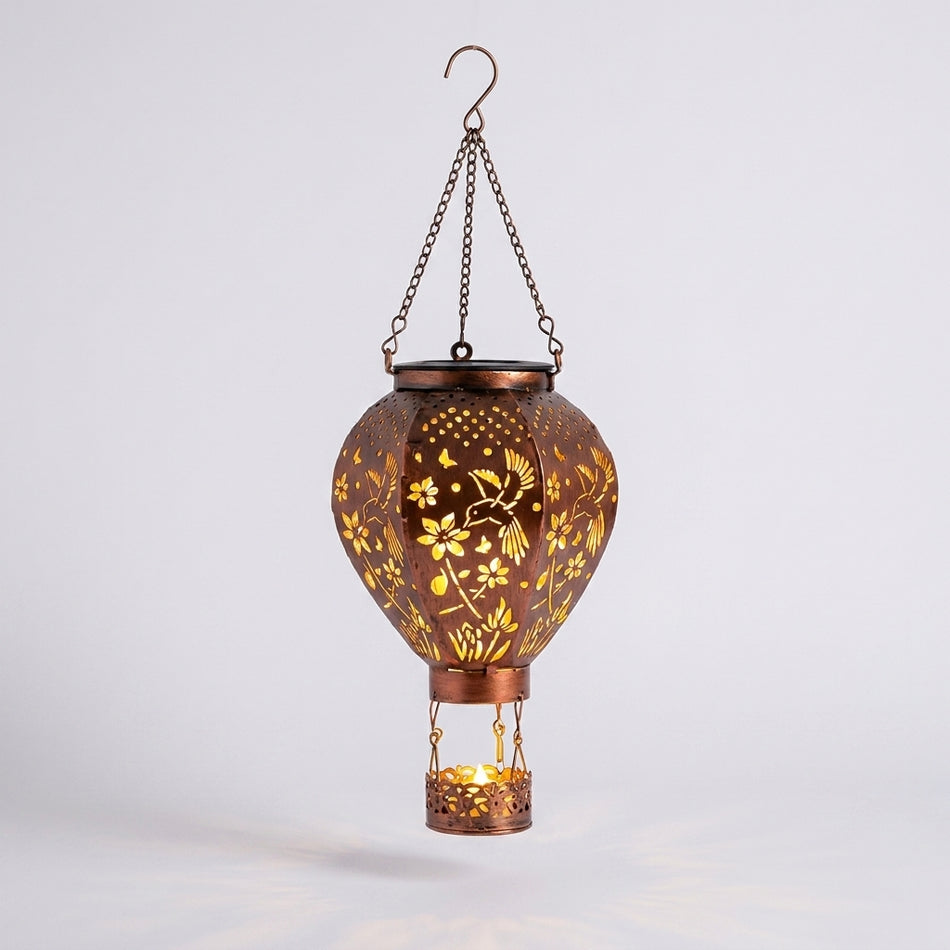 Solar hot air balloon lantern - hanging decorative garden light