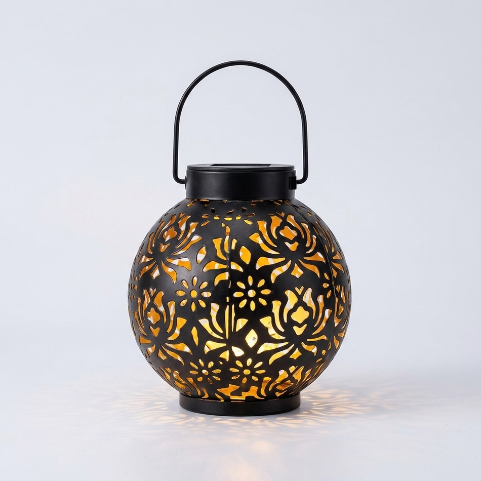 Solar pendant lantern - hanging outdoor warm light