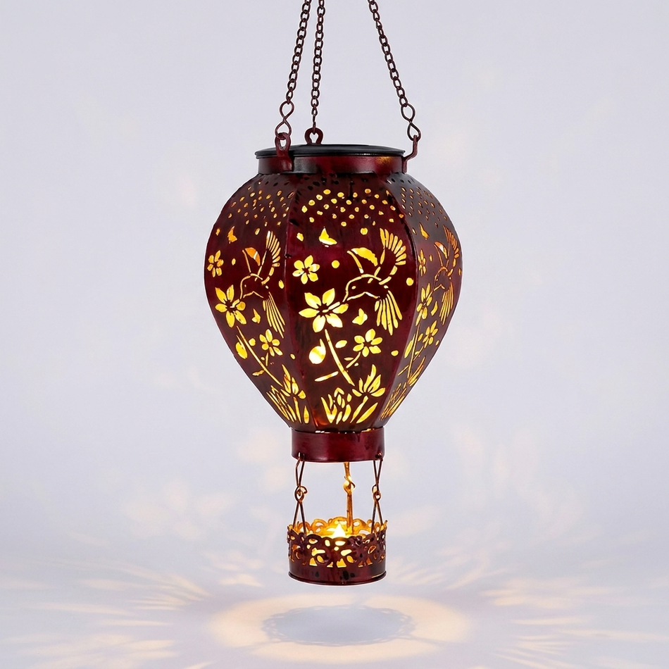 Solar hot air balloon lantern - decorative hanging outdoor light