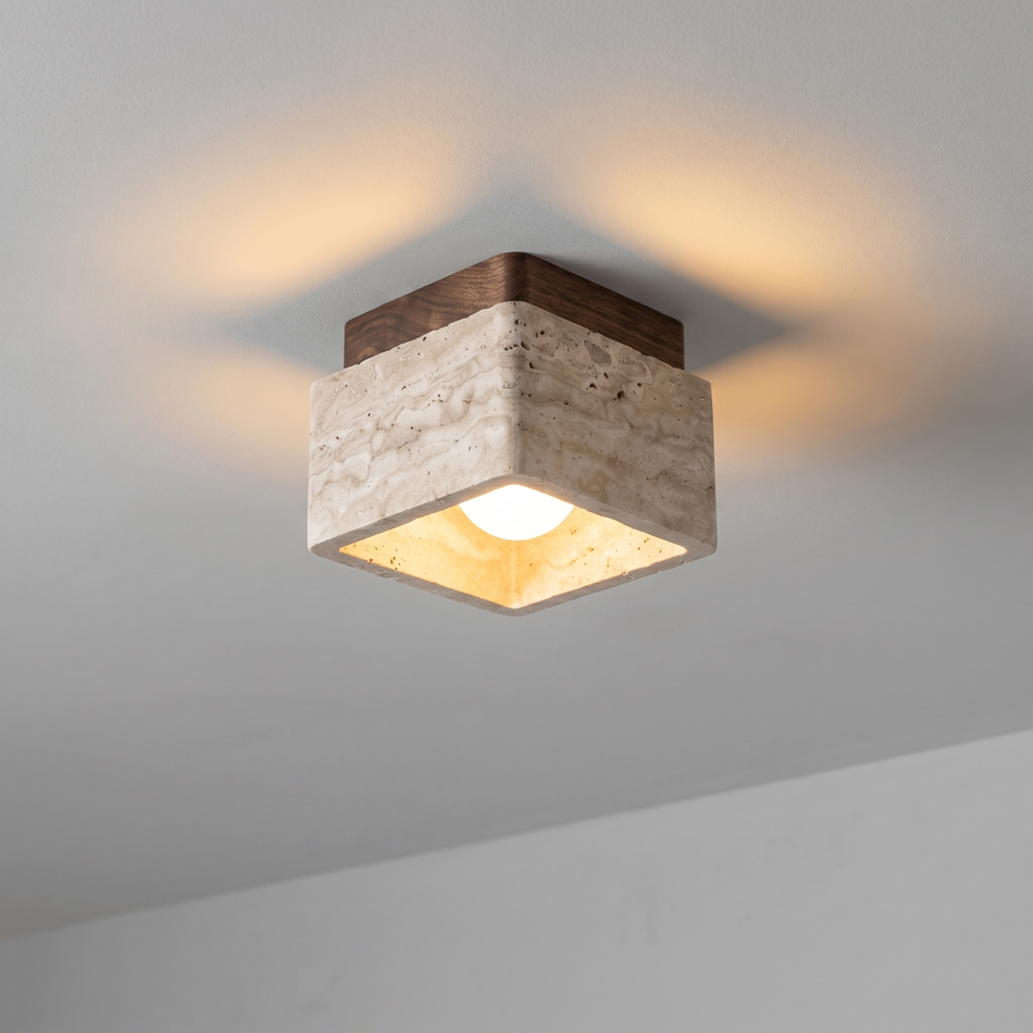 Travertine ceiling light