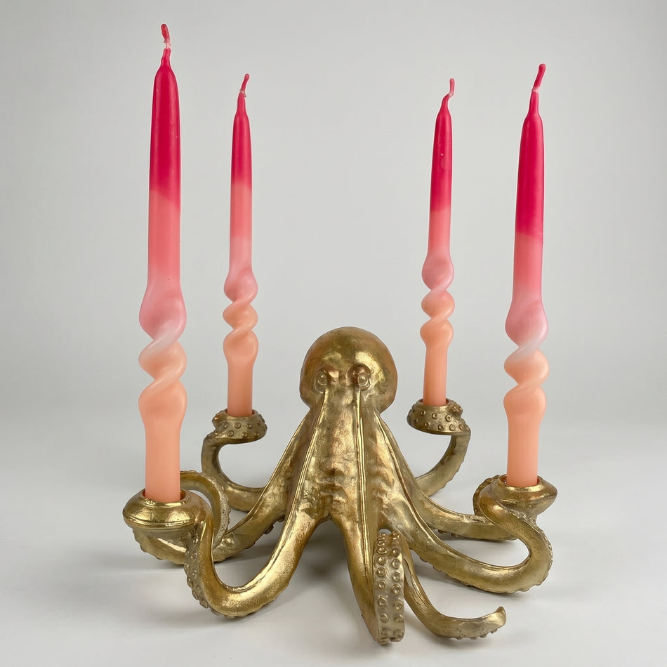 Gold octopus candle holder centrepiece