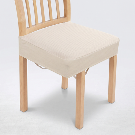 Cream waterproof jacquard dining chair cushion cover