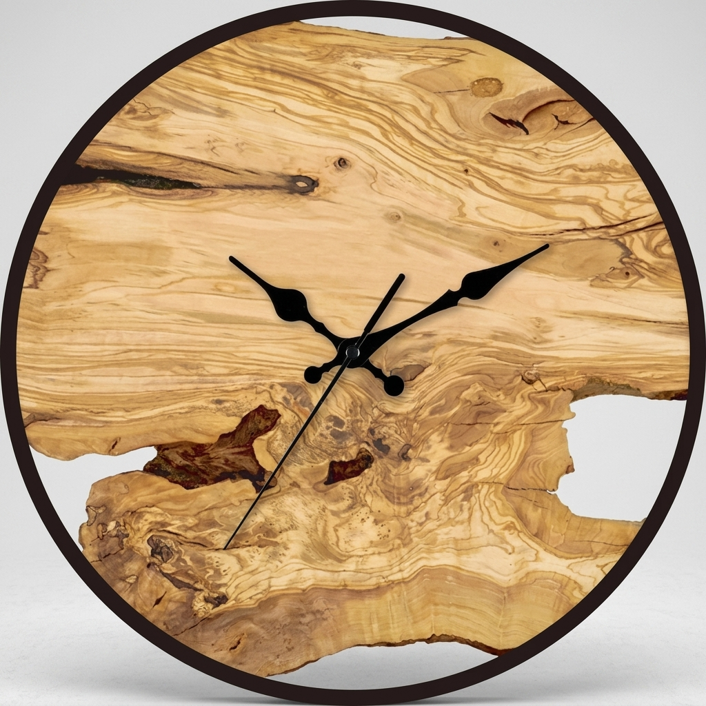 Natural wooden wall clock