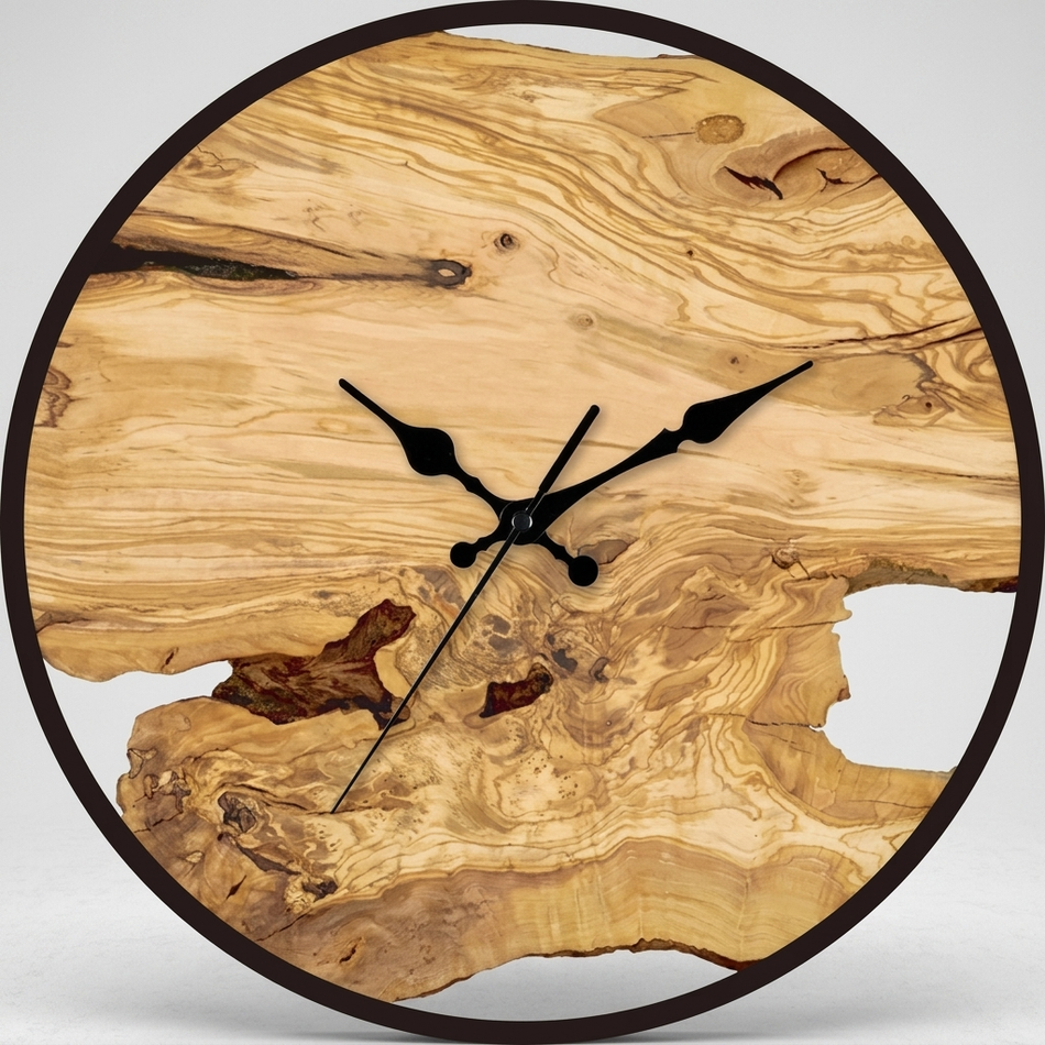Natural wooden wall clock