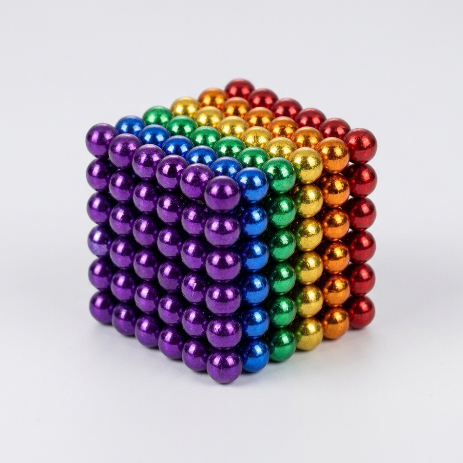 Rainbow magnetic balls set cube