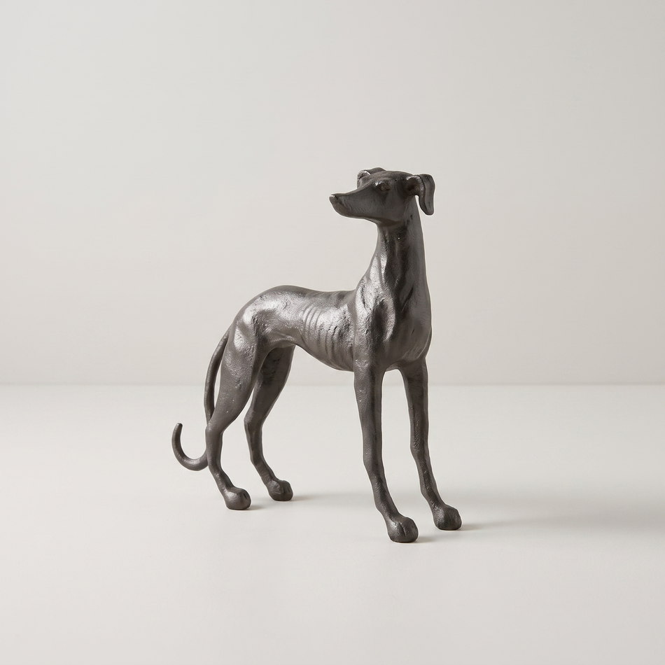 Greyhound dog figurine antique bronze packshot