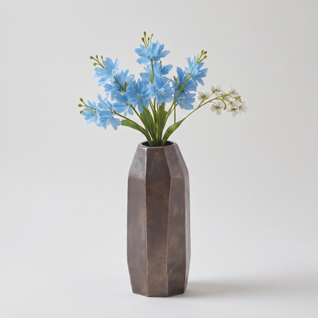Sculptural metal vase antique bronze packshot