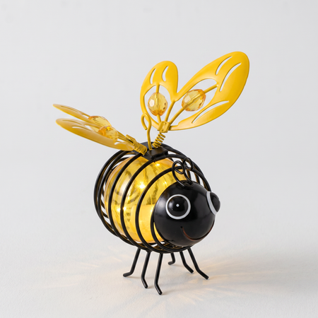 Bee solar light - hanging garden lantern for patio and fence