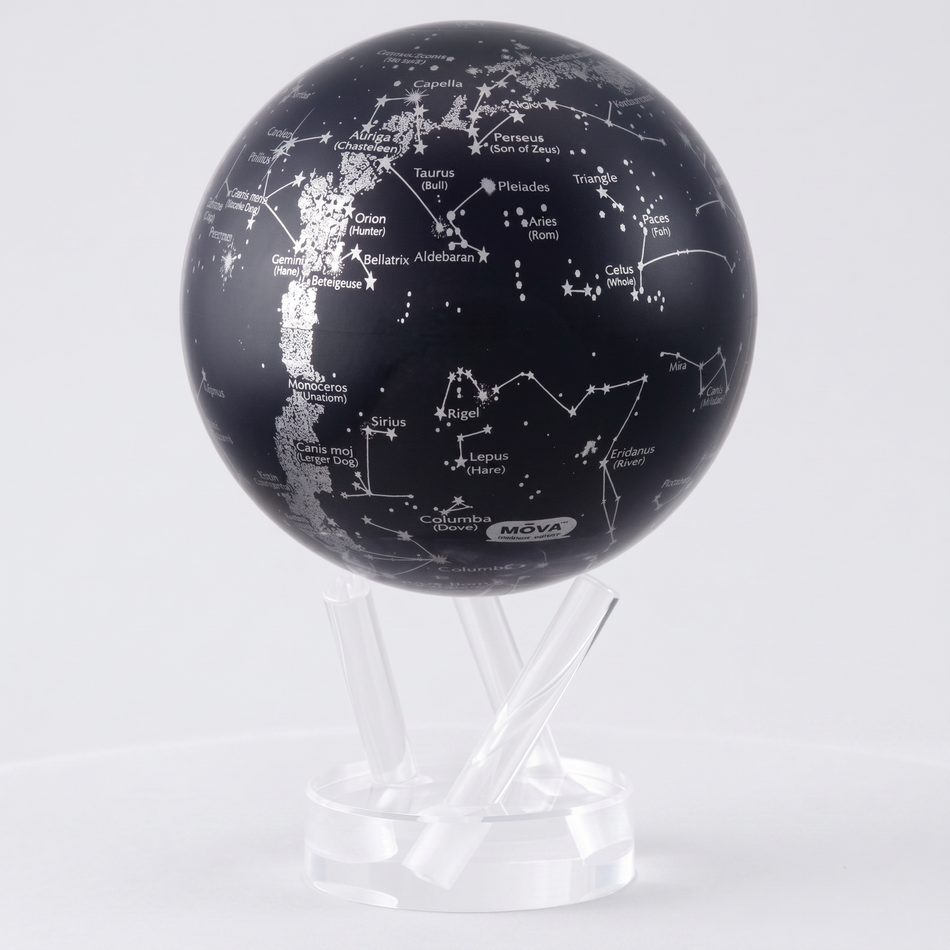 Constellation globe - self-rotating kinetic desk globe